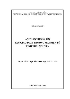 Luận văn an ninh thông tin cho sàn giao dịch thương mại điện tử tỉnh thái nguyên