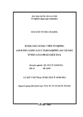 Luận văn đánh giá giảng viên trường cao đẳng hằng hải 1 theo hướng chuẩn hóa trong gian đoạn hiện nay
