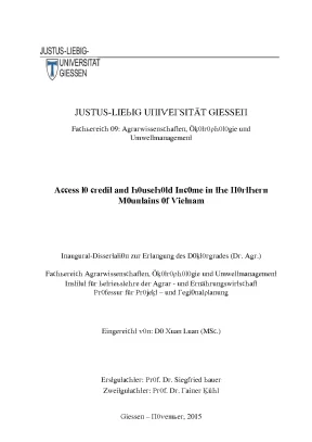 Luận văn access to credit and household income in the northern mountains of vietnam