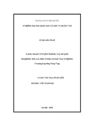 Luận văn làng nghề truyền thống tại huyện thường tín hà nội trong cơ chế thị trường trường hợp làng thụy ứng