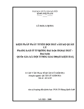 Luận văn biện pháp phát triển đội ngũ cán bộ quản lý phòng ban ở trường đại học ngoại ngữ đại học quốc gia hà nội trong giai đoạn hiện nay