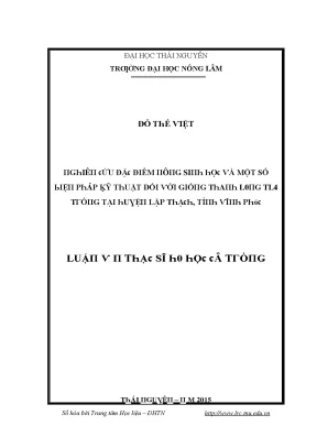 Luận văn nghiên cứu đặc điểm nông sinh học và một số biện pháp kỹ thuật đối với giống thanh long tl4 trồng tại huyện lập thạch tỉnh vĩnh phúc