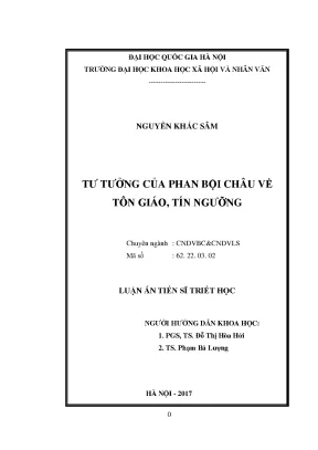 Luận án tiến sĩ tư tưởng của phan bội châu về tôn giáo tín ngưỡng
