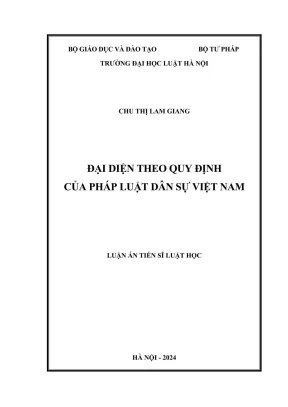 Luận án tiến sĩ luật học đại diện theo quy định của pháp luật dân sự việt nam