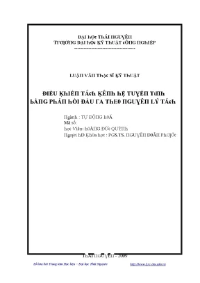 Luận văn điều khiển tác kênh hệ tuyến tính bằng phản hồi đầu ra theo nguyên lý tách
