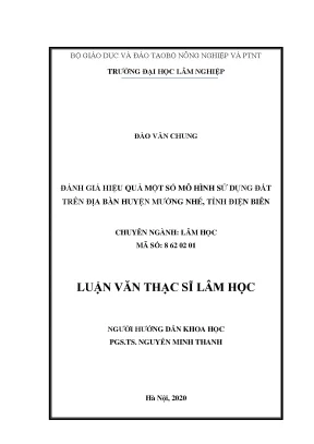 Luận văn đánh giá hiệu quả một số mô hình sử dụng đất trên địa bàn huyện mường nhé tỉnh điện biên