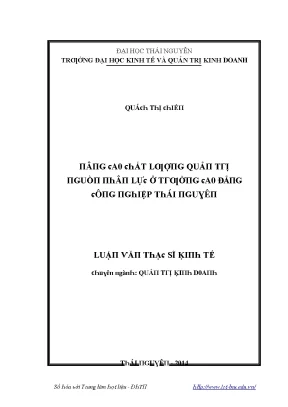 Luận văn nâng cao chất lượng quản trị nguồn nhân lực ở trường cao đẳng công nghiệp thái nguyên