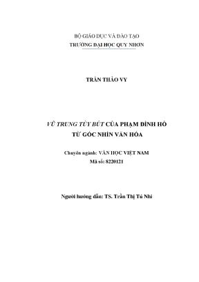 Luận văn vũ trung tùy bút của phạm đình hổ từ góc nhìn văn hóa