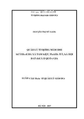 Luận văn quản lý trường mầm non huỳnh cung xã tam hiệp thanh trì hà nội đạt chuẩn quốc gia