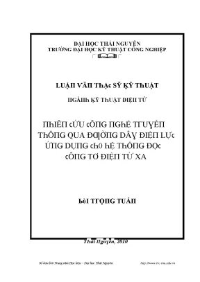 Luận văn nghiên cứu công nghệ truyền thông qua đường dây điện lực ứng dụng cho hệ thống đọc công tơ điện từ xa