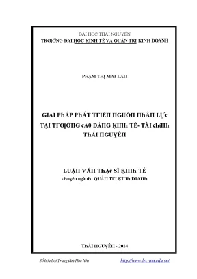 Luận văn giải pháp phát triển nguồn nhân lực tại trường cao đẳng kinh tế tài chính thái nguyên