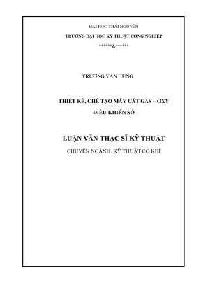 Luận văn thiết kế chế tạo máy cắt gas oxy điều khiển số