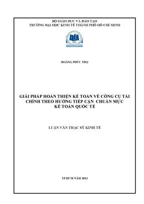 Luận văn giải pháp hoàn thiện kế toán theo hướng tiếp cận chuẩn mực kế toán quốc tế luận văn thạc sĩ