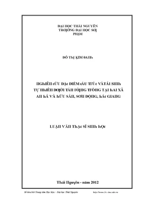 Luận văn nghiên cứu đặc điểm cấu trúc và tái sinh tự nhiên dưới tán rừng trồng tại hai xã an bá và hữu sản sơn động bắc giang