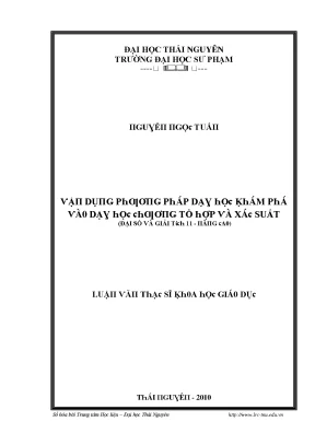 Luận văn vận dụng phương pháp dạy học khám phá vào dạy học chương tổ hợp và xác suất