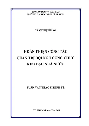 Luận văn hoàn thiện công tác quản trị đội ngũ công chức kho bạc nhà nước luận văn thạc sĩ