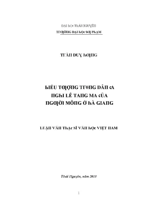 Luận văn biểu tượng trong dân ca nghi lễ tang ma của người mông ở hà giang