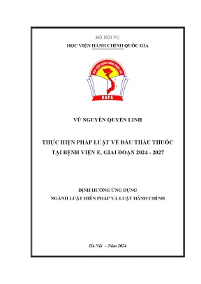Quản lý đấu thầu thuốc chữa bệnh tại bệnh viện nội tiết trung ương luận văn thạc sỹ dược