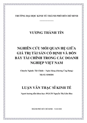 Luận văn nghiên cứu mối quan hệ giữa giá trị tài sản cố định và đòn bẩy tài chính trong các doanh nghiệp việt nam