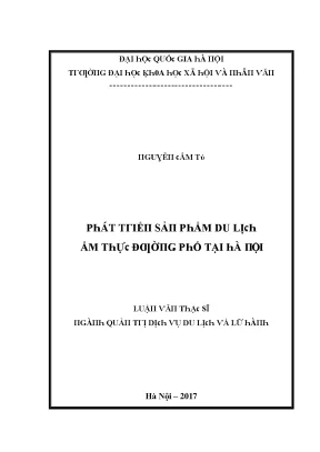 Luận văn phát triển sản phẩm du lịch ẩm thực đường phố tại hà nội