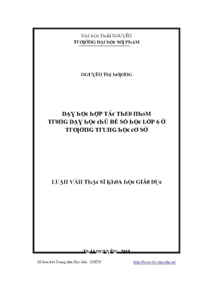 Luận văn dạy học hợp tác theo nhóm trong dạy học chủ đề số học lớp 6 ở trường trung học cơ sở