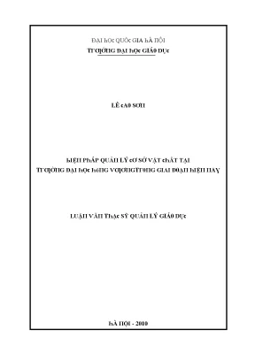 Luận văn biện pháp quản lý cơ sở vật chất tại trường đại học hùng vương trong giai đoạn hiện nay