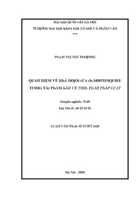 Luận văn quan niệm về nhà nước của ch montesquieu trong tác phẩm bàn về tinh thần pháp
