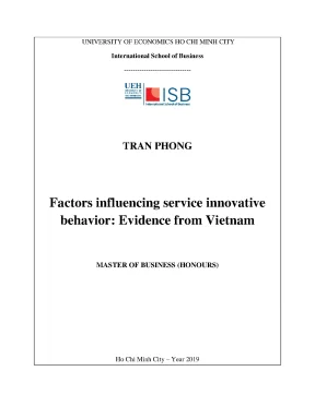 Luận văn factors influencing service innovative behavior evidence from vietnam