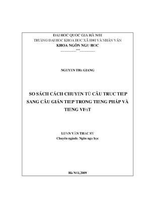Luận văn so sánh cách chuyển từ câu dẫn trực tiếp sang câu dẫn gián tiếp trong tiếng pháp và tiếng việt