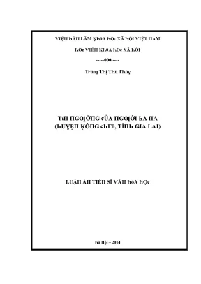 Luận văn tín ngưỡng của người ba na huyện kông chro tỉnh gia lai