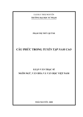 Luận văn câu phức trong tuyển tập nam cao