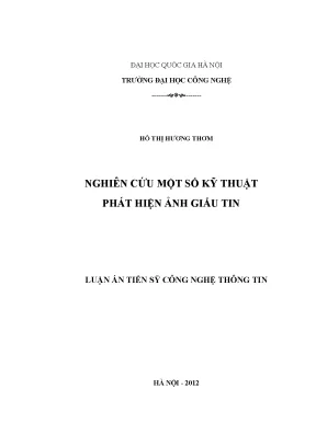 Luận án tiến sĩ nghiên cứu một số kỹ thuật phát hiện ảnh giấu tin