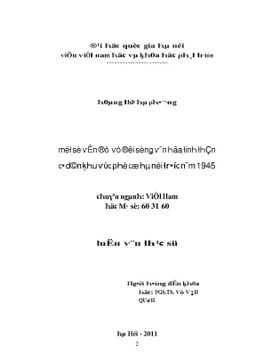 Luận văn một số vấn đề về đời sống văn hóa tinh thần cư dân khu vực phố cổ hà nội trước năm 1945