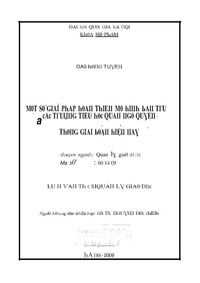 Luận văn một số giải pháp hoàn thiện mô hình bán trú ở các trường tiểu học quận ngô quyền trong giai đoạn hiện nay