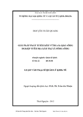 Luận văn giải pháp phát triển bền vững các khu công nghiệp trên địa bàn thị xã sông công