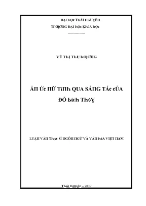 Luận văn ẩn ức nữ tính qua sáng tác của đỗ bích thúy