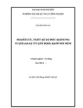 Luận văn nghiên cứu thiết kế bộ điều khiển phi tuyến cho hệ truyền động khớp nối mềm
