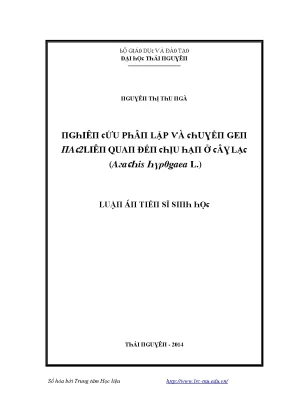 Luận văn nghiên cứu phân lập và chuyển gen nac2 liên quan đến tính chịu hạn ở cây lạc arachis hypogaea l