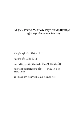 Luận văn bi kịch trong văn học việt nam hiện đại