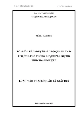 Luận văn tổ chức luân chuyển cán bộ quản lý các trường phổ thông huyện phú lương tỉnh thái nguyên