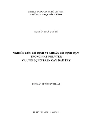 Luận án tiến sĩ công nghệ sinh học nghiên cứu cố định vi khuẩn cố định đạm trong hạt polyter và ứng dụng trên cây dâu tây