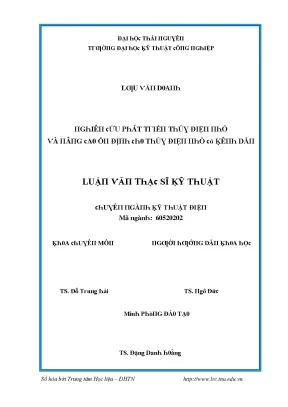 Luận văn nghiên cứu phát triển thủy điện nhỏ và nâng cao ổn định cho thủy điện nhỏ có kênh dẫn