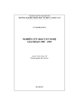 Luận văn thạc sĩ nghiên cứu báo văn nghệ giai đoạn 1987 1993