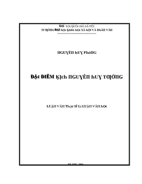 Luận văn đặc điểm kịch nguyễn huy tưởng