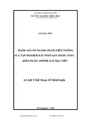 Luận văn đánh giá số thành phần liên thông của tập nghiệm bài toán bất đẳng thức biến phân affine hai mục tiêu