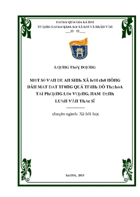 Luận văn một số vấn đề an sinh xã hội cho nông dân mất đất trong quá trình đô thị hóa tại phường lộc vượng nam định