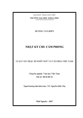 Luận văn nhật ký chu cẩm phong
