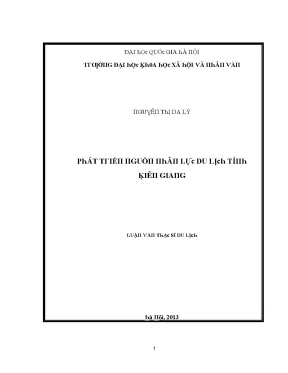 Luận văn phát triển nguồn nhân lực du lịch tỉnh kiên giang