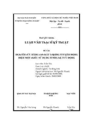 Luận văn nghiên cứu nâng cao chất lượng truyền động điện một chiều sử dụng trong hệ tùy động