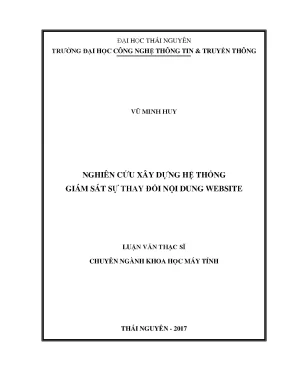 Luận văn nghiên cứu xây dựng hệ thống giám sát sự thay đổi nội dung website
